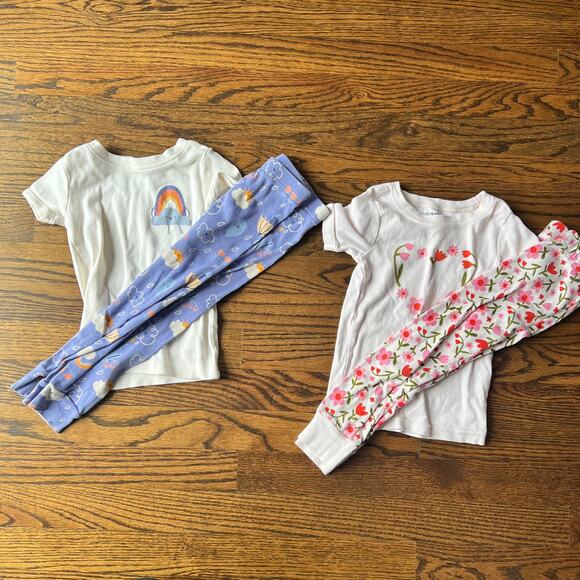Bundle of Old Navy Comfy Rainbow Floral Short Sleeve Girl's PJ Sets - 3T - Picture 2 of 5